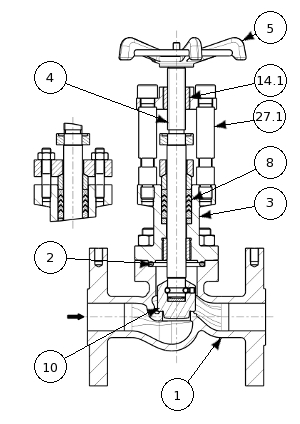 Globe valve for gaseous oxygen service – 155900 SERIES | Nomenclature