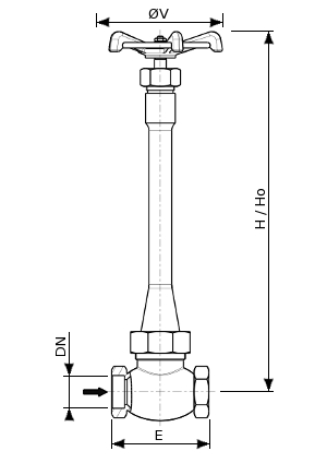 Robinet cryogénique en bronze – SERIE 160100 | Dimensions