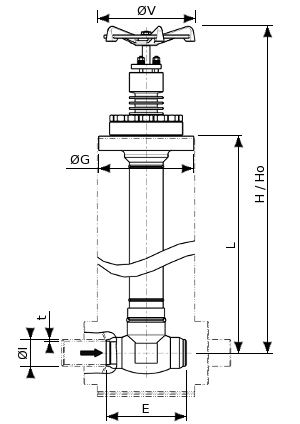 Stainless steel cryogenic top entry globe valve – 190700 SERIES | Dimensions