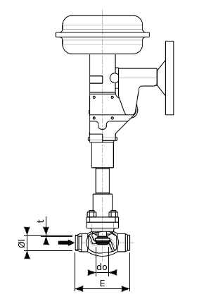 Stainless steel control or ON/OFF valve – 600700 SERIES | Dimensions